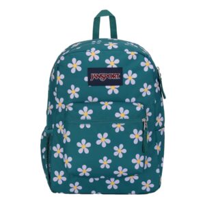 jansport cross town backpack, 17" x 12.5" x 6" - simple bag with 1 main compartment, front utility pocket - premium class accessories - precious petals
