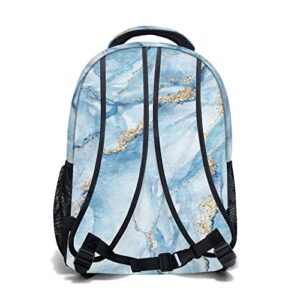 Blue Marble Backpacks for Girls Boys Kids Waterproof Student School Bookbag Lightweight Casual Daypack for Men Women Teens Personalized Laptop Travel School Bag with Multiple Pockets