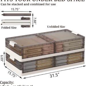 Under Bed Storage Containers, Stackable Under Bed Rolling Storage Plastic Containers, 11.5Gal Storage Bins with Wheels, Multi-purpose Storage Bins with Lids for Clothes, Shoes, And Duvets
