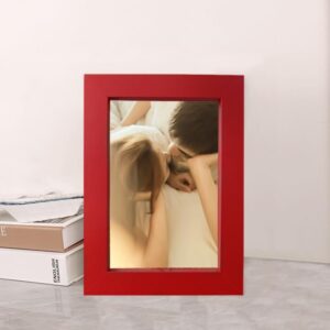 CURTEK 4-Pack 5 x 7 Red Picture Frame with Removable Cushion Show Picture 4.8 x 6.8 Inches for Table Top Display and Wall Mounting Photo Frame Vertical or Horizontal Display