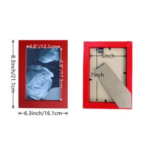 CURTEK 4-Pack 5 x 7 Red Picture Frame with Removable Cushion Show Picture 4.8 x 6.8 Inches for Table Top Display and Wall Mounting Photo Frame Vertical or Horizontal Display