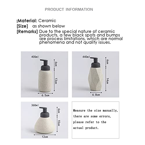 Soap Pump Dispenser Ceramic Liquid Foam Soap Dispenser Portable Shampoo Conditioner Body Wash Lotion Pump Bottle Bathroom Accessories Bottles Dispenser (Color : C1)