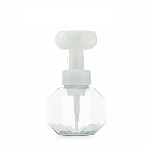 Soap Pump Dispenser 300ml Soap Dispenser Empty Plastic Bottle Flower Liquid Soap Dispenser Soap Foam Flower Shower Gel Foam Pump Bottle for Bathroom Kitchen Bottles Dispenser (Color : Transparent)