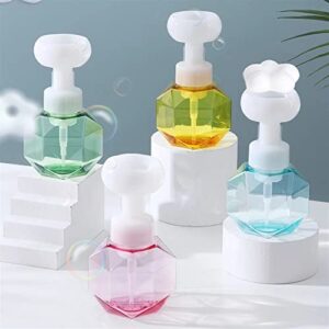 Soap Pump Dispenser 300ml Soap Dispenser Empty Plastic Bottle Flower Liquid Soap Dispenser Soap Foam Flower Shower Gel Foam Pump Bottle for Bathroom Kitchen Bottles Dispenser (Color : Transparent)