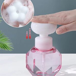 Soap Pump Dispenser 300ml Soap Dispenser Empty Plastic Bottle Flower Liquid Soap Dispenser Soap Foam Flower Shower Gel Foam Pump Bottle for Bathroom Kitchen Bottles Dispenser (Color : Transparent)