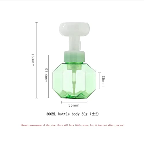 Soap Pump Dispenser 300ml Soap Dispenser Empty Plastic Bottle Flower Liquid Soap Dispenser Soap Foam Flower Shower Gel Foam Pump Bottle for Bathroom Kitchen Bottles Dispenser (Color : Transparent)