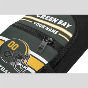 Custom Sling Bag, Personalized Green Bay Crossbody Bags for Men Women, Customize Name and Number Sling Shoulder Backpack, Chest Bag Hiking Travel Daypack for Outdoor