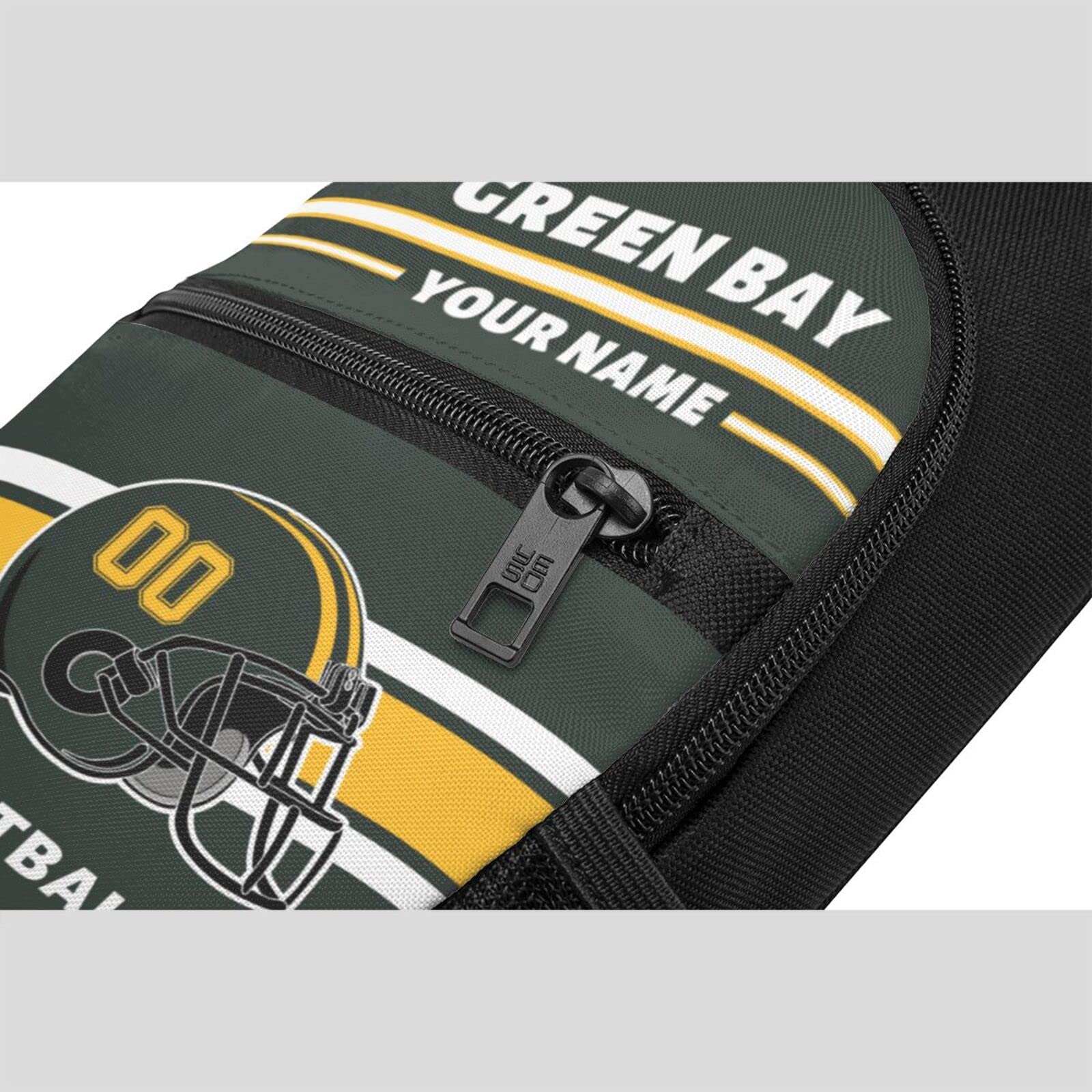 Custom Sling Bag, Personalized Green Bay Crossbody Bags for Men Women, Customize Name and Number Sling Shoulder Backpack, Chest Bag Hiking Travel Daypack for Outdoor