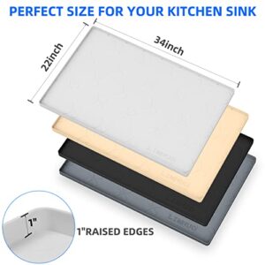 LIMNUO Under Sink Mat for Kitchen Waterproof, 28" x 22" Silicone Under Sink Mat Line for Kitchen and Bathroom,Hold up to 3.3 Gallons Liquid