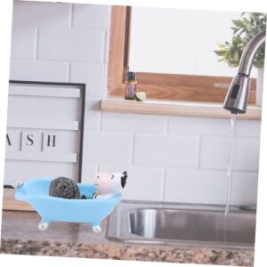 NOLITOY 1pc Soap Holder Soap Storage Container Sponge Holder Kitchen Unicorn Soap Dispenser Summer Decor Drain Soap Tray Makeup Sponge Bathroom Soap Case Vinyl Cartoon Travel Drain Pipe