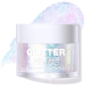 biodegradable holographic body glitter gel - cosmetic-grade, long-lasting glitter for face, body, and hair, safe and easy to use, perfect for festivals and parties, vegan & cruelty free (01#)