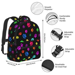 YSBKN Kid's Mini Backpack 12 inch Colorful Dog Cat Paw Print Backpack Schoolbag Preschool Kindergarten Children Bag Nursery Travel Bag for Toddler Boys Girls Age 3-7