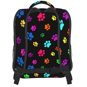 YSBKN Kid's Mini Backpack 12 inch Colorful Dog Cat Paw Print Backpack Schoolbag Preschool Kindergarten Children Bag Nursery Travel Bag for Toddler Boys Girls Age 3-7