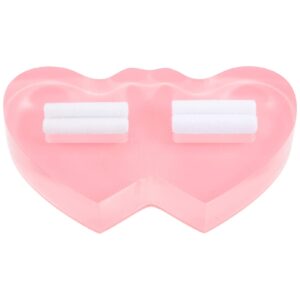 iplusmile loving earring holder acrylic ring box heart shaped case ear studs display holder with foam cushion portable necklace jewelry organizer bracelets storage tray for women pink