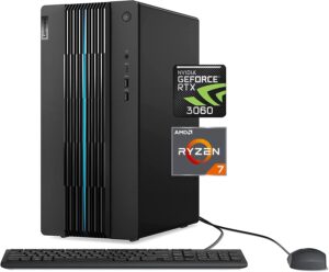 lenovo 2023 ideacentre 5i gaming desktop pc, amd ryzen 7 5700g 8-core(up to 4.6ghz), geforce rtx 3060, 64gb ram 3200mhz, 2tb pcie ssd + 2tb hdd, keyboard & mouse, ethernet, wifi 6, bluetooth, win11