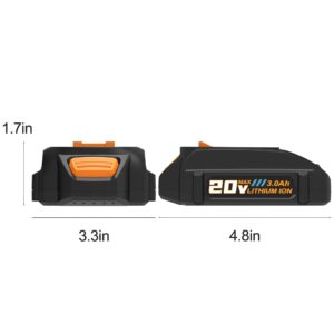 rebicacate 2 Packs 20v Lithium Replacement Battery for Worx 20V Battery PowerShare for WA3520 WA3525 WA3575 WG151s WG155s WG251s WG255s WG540s WG545s WG890 WG891