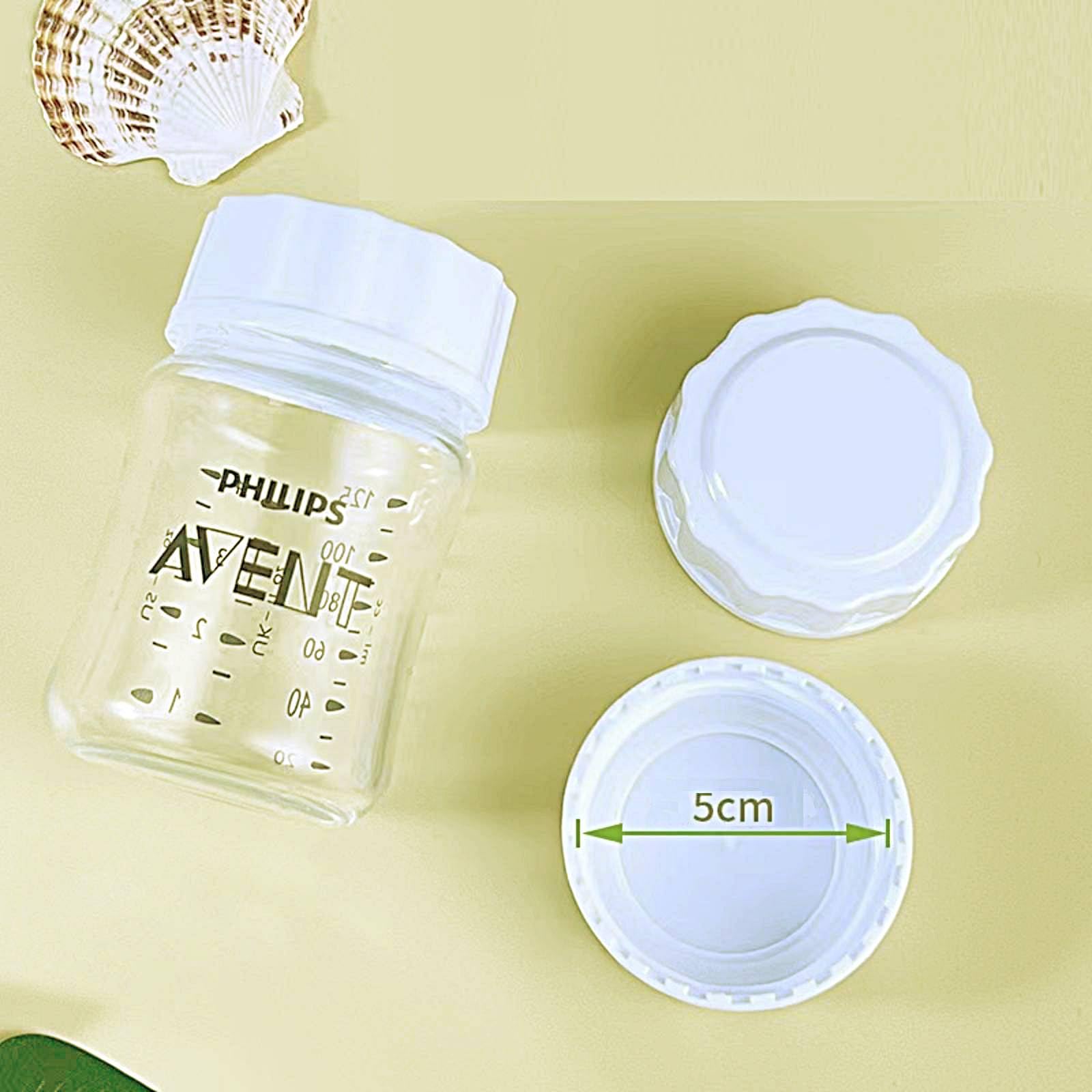 YeeBeny Baby Bottle Lid, Screw Lids Aka Travel Caps with Rewritable Sealing Disc Compatible with Avent Wide Mouth Bottles,Cap Replace Natural Bottle Sealing Ring and Sealing Disc, 4pcs Baby Bottle Cap