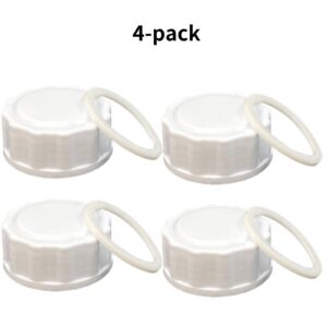 YeeBeny Baby Bottle Lid, Screw Lids Aka Travel Caps with Rewritable Sealing Disc Compatible with Avent Wide Mouth Bottles,Cap Replace Natural Bottle Sealing Ring and Sealing Disc, 4pcs Baby Bottle Cap