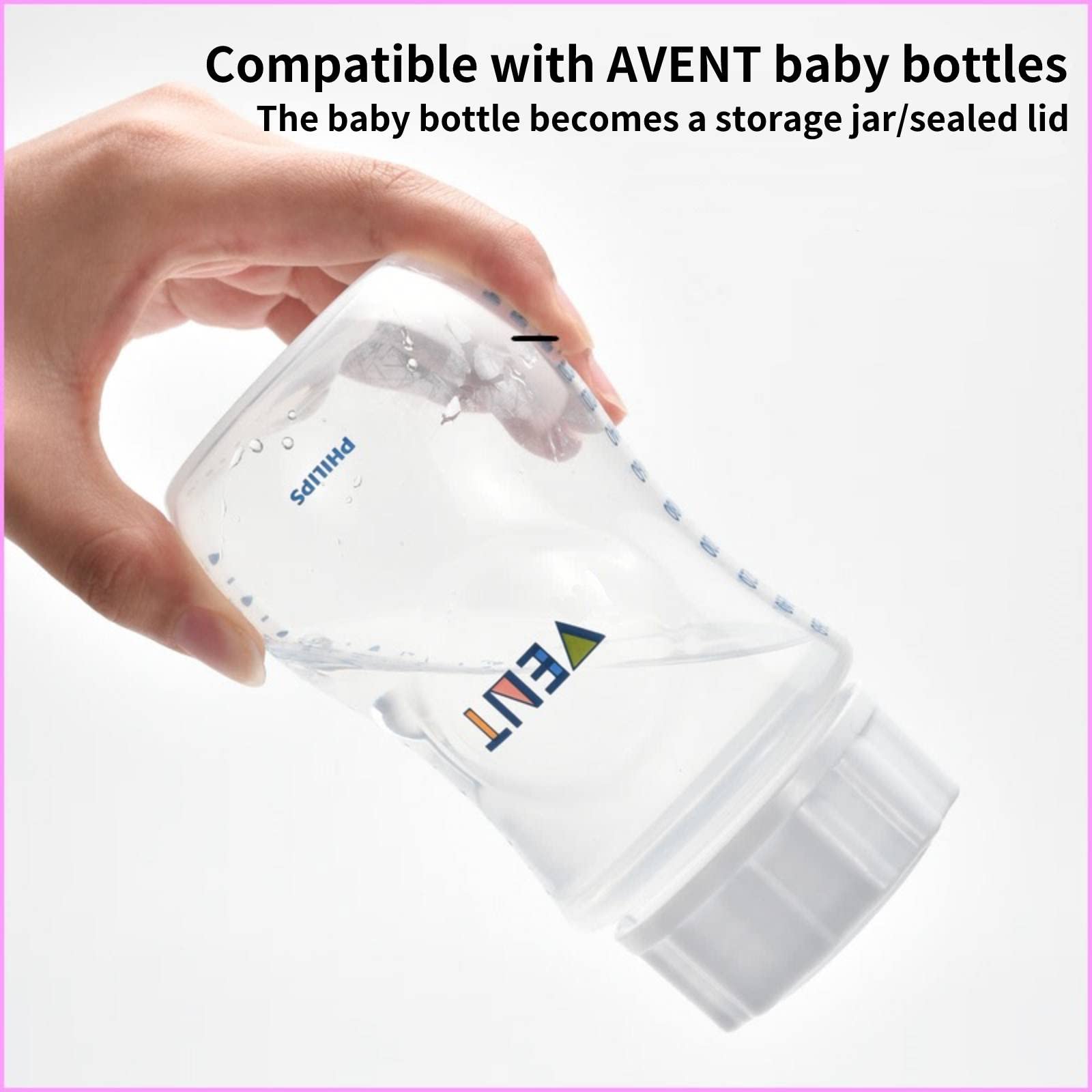 YeeBeny Baby Bottle Lid, Screw Lids Aka Travel Caps with Rewritable Sealing Disc Compatible with Avent Wide Mouth Bottles,Cap Replace Natural Bottle Sealing Ring and Sealing Disc, 4pcs Baby Bottle Cap