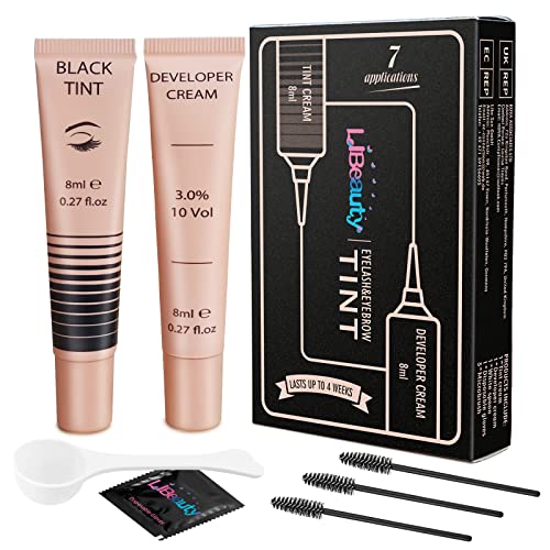 Libeauty Eyelash Black Color Kit Instant Eyebrow Black Hair Colour Kit Voluminous Coloring for Lash and Brow Perfect Partner for Lash Perm/Lift/Lamination Treatment