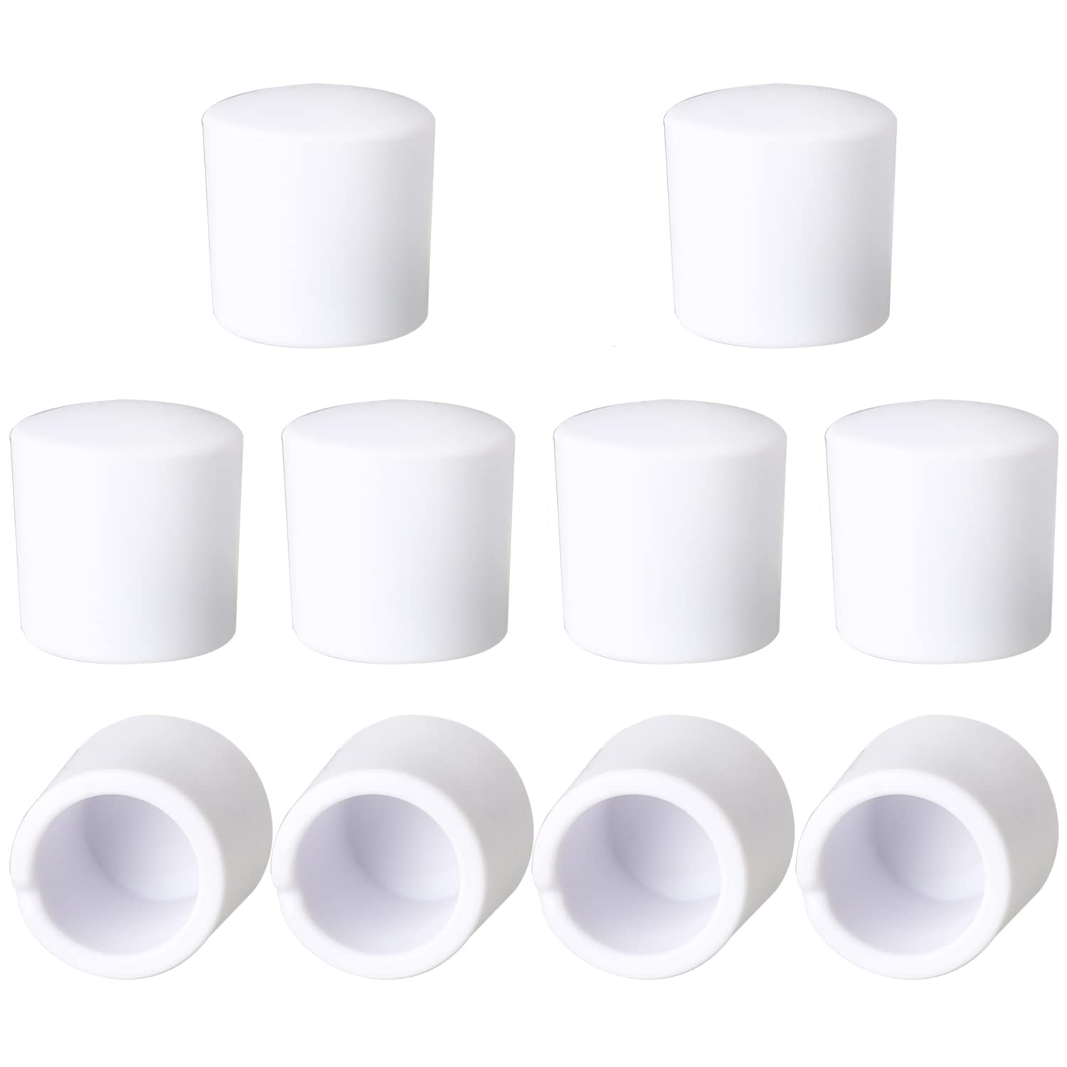 MEETOOT 10pcs Door Bumper Tips 0.4" White Door Stop Caps Door Stopper Bumpers for Wall and Floor Protection