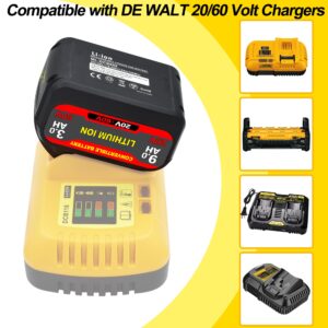 rebicacate 20V/60V Batteries Replace for Dewalt 60V Battery 9.0ah DCB606 DCB609, Compatible with Dewalt 20V/60V Power Tools&Chargers