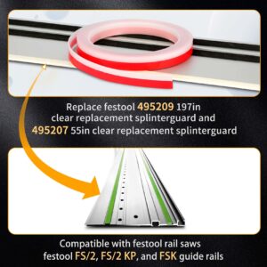 495209 for festool splinter guard replacement strip FS-SP 5000 for festool Track Saw Guide Rail 197in long 27/32in Width 1/16in Thickness tape strip edge for festool track saw accessories part