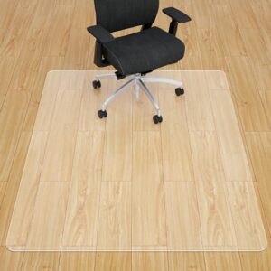 futurwit chair mat for hard floors, 60'' x 46'' transparent floor mat for office, plastic desk chair mats, clear floor protector mat for office, home - rectangle