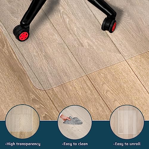 Futurwit Chair Mat for Hard Floors, 60'' x 46'' Transparent Floor Mat for Office, Plastic Desk Chair Mats, Clear Floor Protector Mat for Office, Home - Rectangle