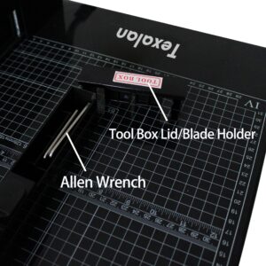 texalan heavy duty guillotine paper cutter - 400 sheets capacity, a4 12" stack paper trimmer, steel base, black