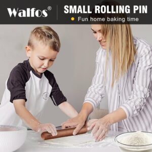 Walfos Mini Rolling Pin Set - Natural Wooden Rolling Pins, Baking Dough Roller for Pizza, Pie, Pasta, Bread, Pastry, No Coating (8inch)