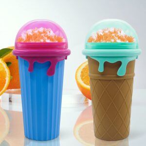 RAUMAXE 2 Pack Slushy Cup Slushy Maker Cup Large Capacity 500ml Frozen Magic Cup Cooling Maker Cup Freeze Mug Milkshake Smoothie Mug