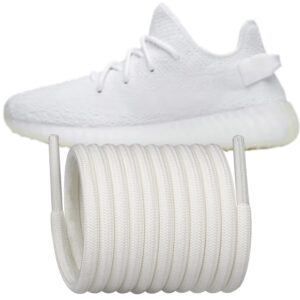 endoto shoelaces replacement round laces for adidas yeezy boost 350 v1/v2, 380, 500/500 high, 700, 750, 950 sneaker shoes(color:white,size:50inch)