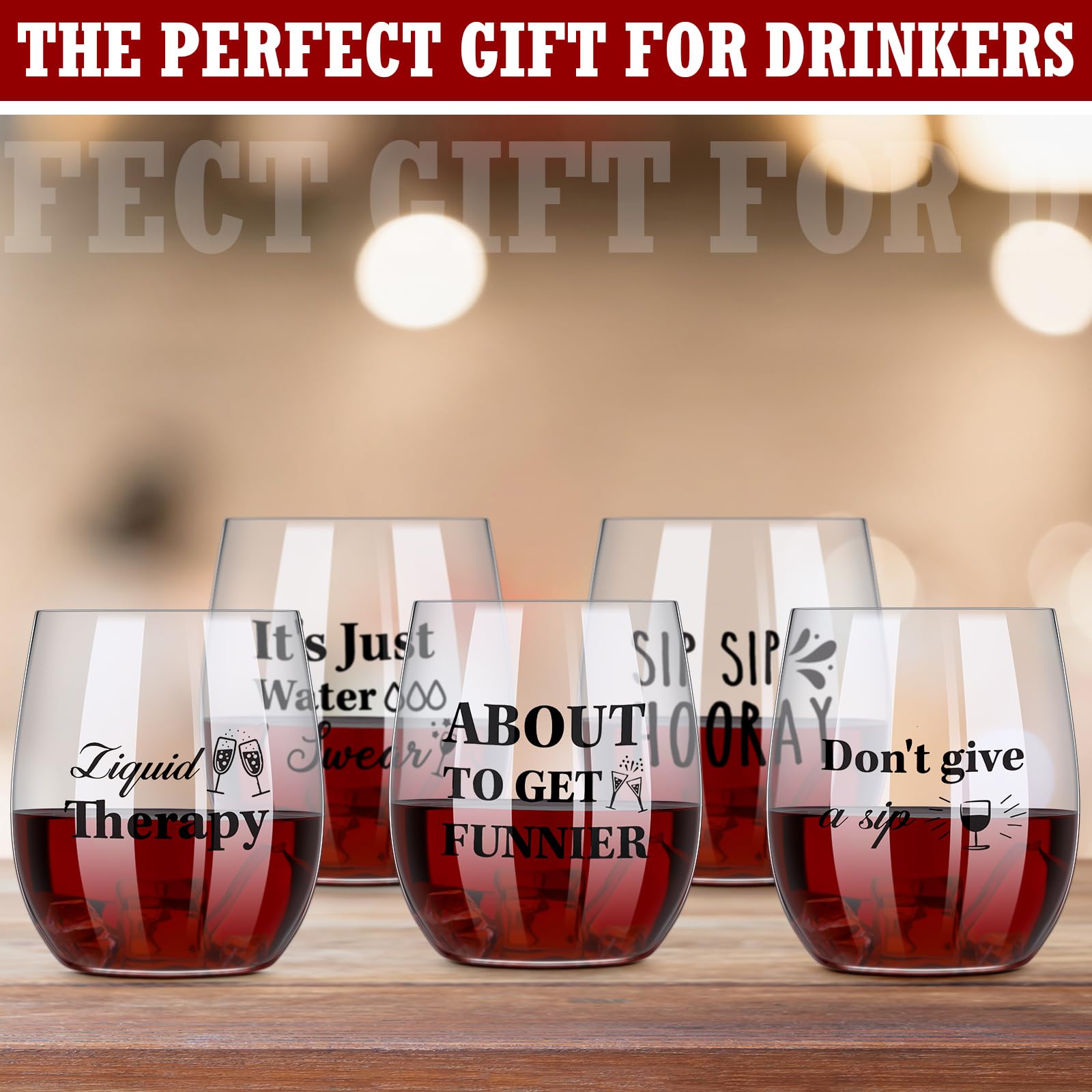 Zhehao 20 Pcs Funny Stemless Wine Glasses 12oz Disposable Party Funny Cups Clear Acrylic Shatterproof Wine Cups Sip Hooray Printed Glasses for Indoor Outdoor Party Beach Wedding Whiskey Cocktail