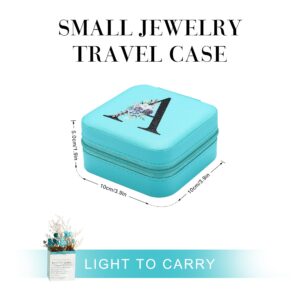 Parima Travel Jewelry Case for for Girls Fashion, L Initial Blue Jewelry Case Mini Jewelry Travel Case for Girls Jewelry Box for Girls Airport Travel Accessories Must Haves Jewelry Case