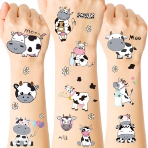 glenmal 72 sheet 540 pcs cow temporary tattoos for kids, birthday party decorations party supplies favors cute cow tattoo sticker style milk gift ideals for boys girls schools prizes themed