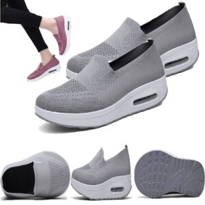 xgbyr women's orthopedic sneakers, 2023 new mesh up stretch platform sneakers comfortable casual fashion sneaker walking,zapatos ortopédicos para mujer (grey,39)