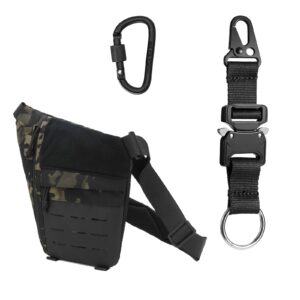 wcaluleg crossbody sling bag, conceal carry gun bag and military keychain