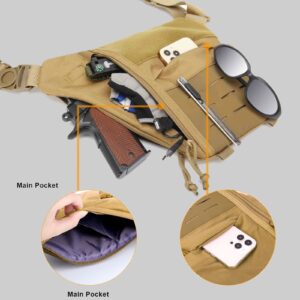 WCALULEG Crossbody Sling Bag, Conceal Carry Gun Bag and military keychain