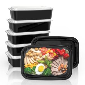goiio 50 pack 38 oz meal prep container, food storage containers with lids, disposable bento box reusable plastic lunch box kitchen food take-out box microwave dishwasher freezer safe