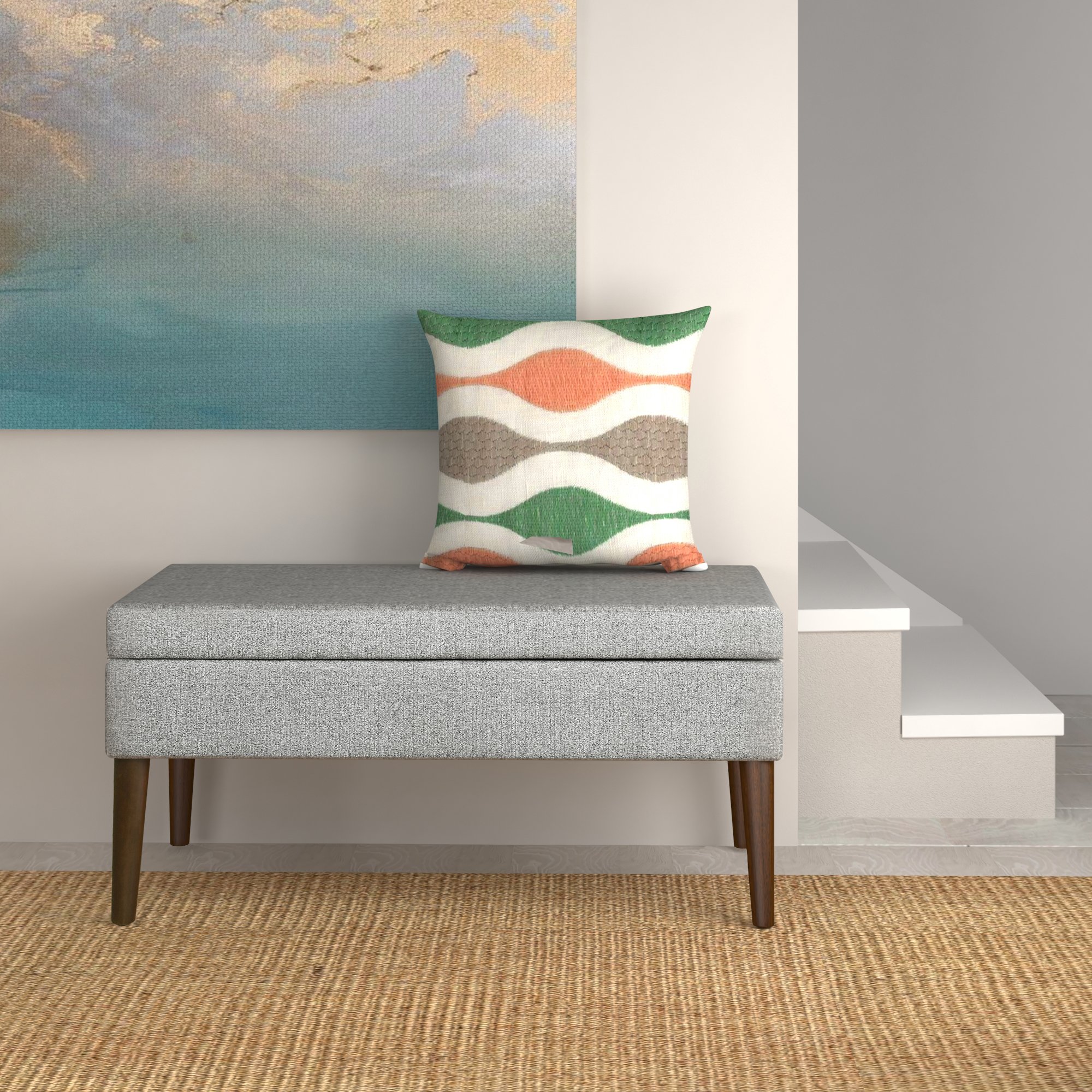 Spatial Order Home Decor | K8086-F2232 | Kaufmann Collection Modern Storage Ottoman Bench | Large Ottoman Bench with Storage for Living Room & Bedroom, Smoke Gray
