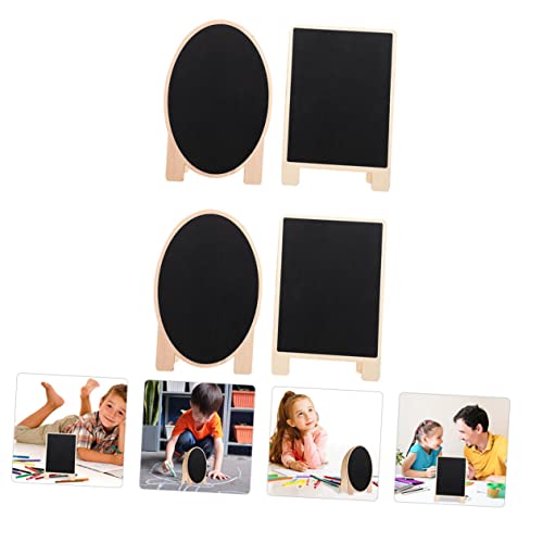 Toyvian 4 Pcs Small Blackboard Desk Topper Blackboard for Weddings Mini Message Blackboard Home Sign Place Cards Lackboard Wedding Decoration Display Board Cosplay Wooden Child Photo Board