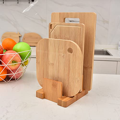 GZLT Cutting Board Organizer for Cabinet,Pot Lid Holder,Bamboo