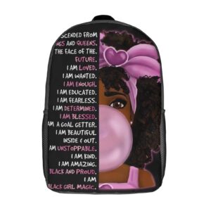 jysdzse african girls cute 3d printed backpacks boys girls backpacks lightweight rucksack backpack picnic/work/travel - 17in