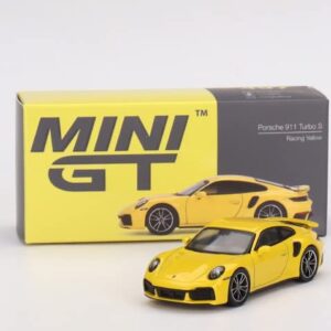 True Scale Miniatures Model Car Compatible with Porsche 911 Turbo S (Racing Yellow) 1/64 Diecast Model Car MGT00497