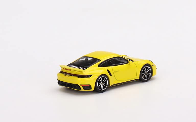 True Scale Miniatures Model Car Compatible with Porsche 911 Turbo S (Racing Yellow) 1/64 Diecast Model Car MGT00497