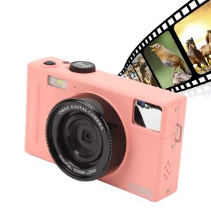 Digital Camera,4K Digital Camera 3.0inch Screen 4X Zoom 56MP Prevents Shake Vlogging Camera for Kids Adult Beginners (Pink)