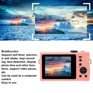 Digital Camera,4K Digital Camera 3.0inch Screen 4X Zoom 56MP Prevents Shake Vlogging Camera for Kids Adult Beginners (Pink)