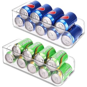 moretoes 2 pack soda can organizer for fridge, clear refrigerator organizer bins, soda can organizer for pantry, kitchen organizers and storage