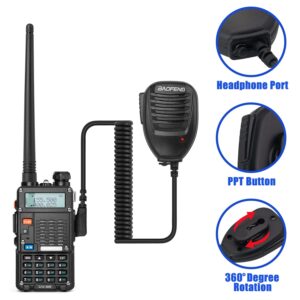 BAOFENG UV-5R 8-Watt Radio (UV-5R 3rd Gen) with Programming Cable and High-gain Antenna, Long Range Handheld Ham Radio with Earpiece and Hand Microphone (2 Pack)